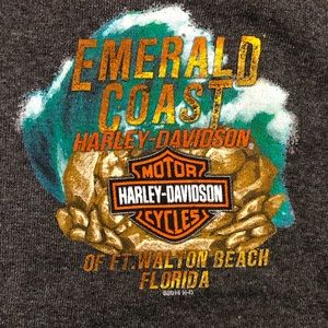 Harley Davidson Emerald Coast Earthquake Shirt Lrg